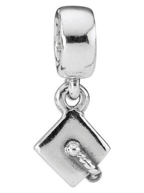 PANDORA Silver Graduation Hat Charm Authentic Silver Cap Dangle Education